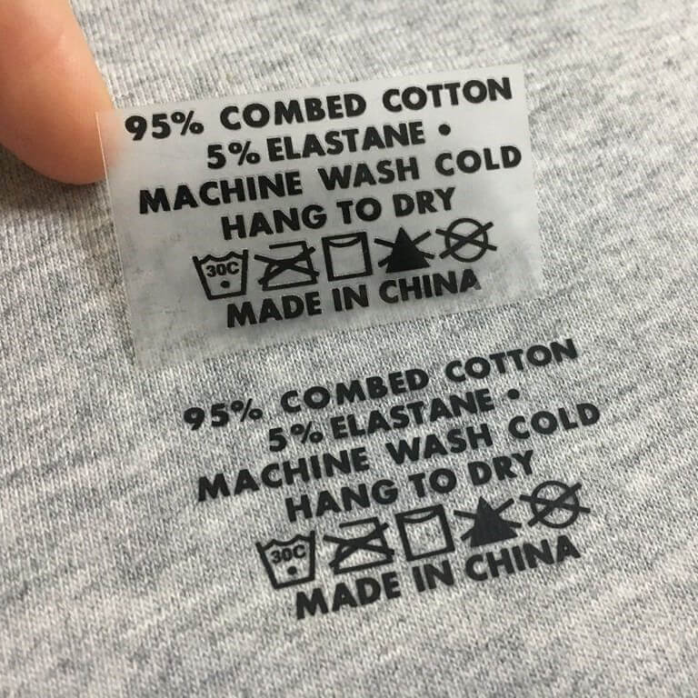 heat transfer clothing labels